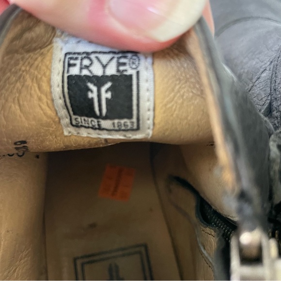 Frye Jayden Black Leather Cross Strap Moto Boots Size 6.5 - Picture 6 of 11